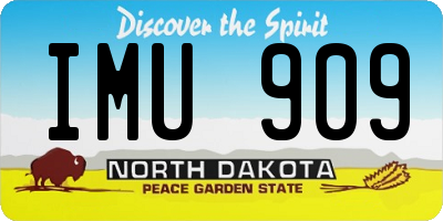 ND license plate IMU909