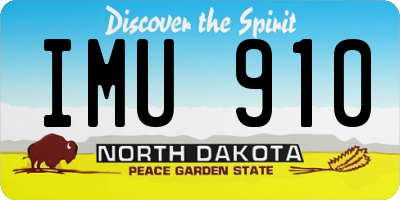 ND license plate IMU910