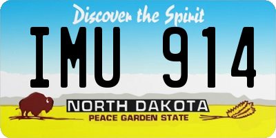 ND license plate IMU914