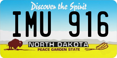 ND license plate IMU916