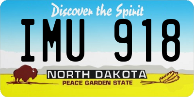 ND license plate IMU918