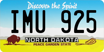 ND license plate IMU925