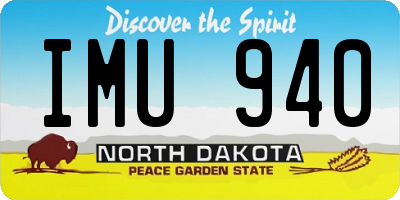 ND license plate IMU940
