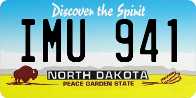 ND license plate IMU941