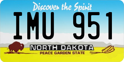 ND license plate IMU951