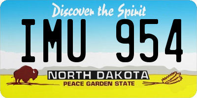 ND license plate IMU954
