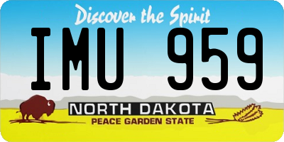 ND license plate IMU959