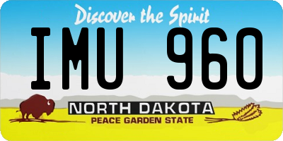 ND license plate IMU960