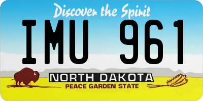 ND license plate IMU961