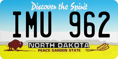 ND license plate IMU962