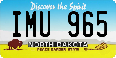 ND license plate IMU965