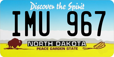 ND license plate IMU967