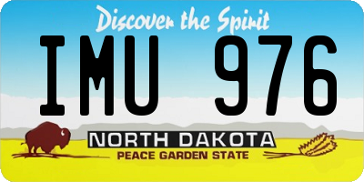 ND license plate IMU976