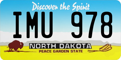 ND license plate IMU978