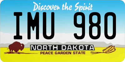 ND license plate IMU980