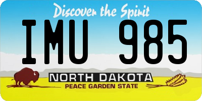 ND license plate IMU985