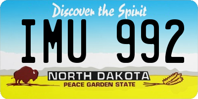 ND license plate IMU992