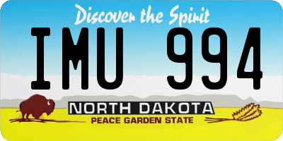 ND license plate IMU994