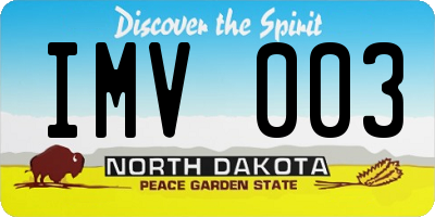 ND license plate IMV003