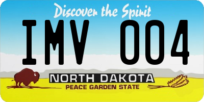 ND license plate IMV004