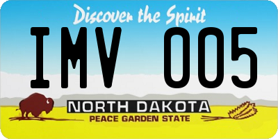 ND license plate IMV005