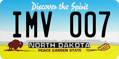 ND license plate IMV007