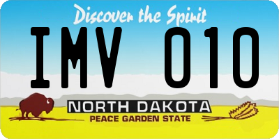 ND license plate IMV010