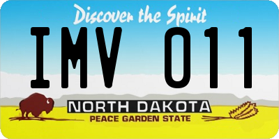 ND license plate IMV011