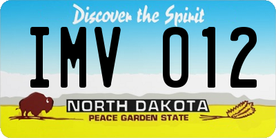 ND license plate IMV012
