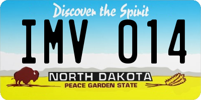 ND license plate IMV014