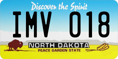ND license plate IMV018