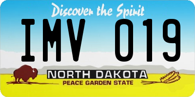 ND license plate IMV019