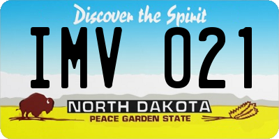 ND license plate IMV021