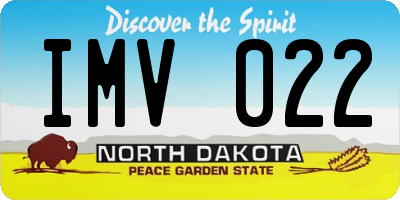 ND license plate IMV022