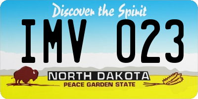 ND license plate IMV023
