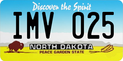 ND license plate IMV025