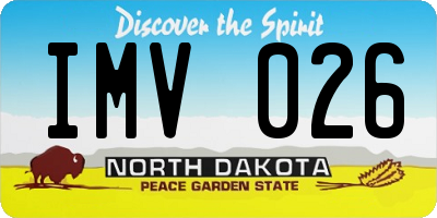 ND license plate IMV026