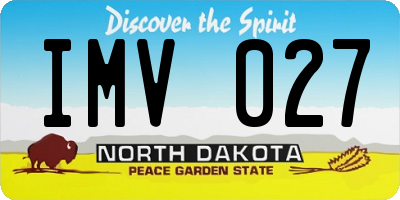 ND license plate IMV027