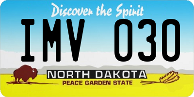 ND license plate IMV030