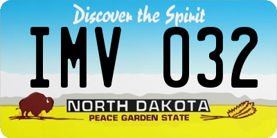 ND license plate IMV032