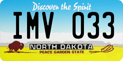 ND license plate IMV033