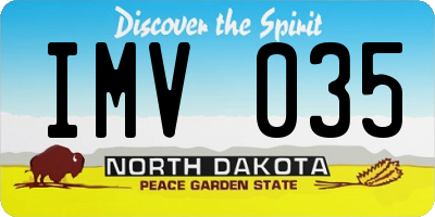 ND license plate IMV035