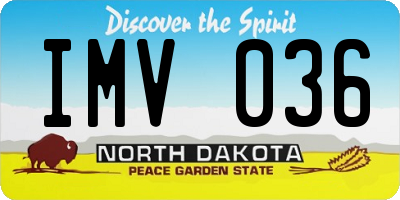 ND license plate IMV036