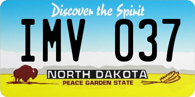 ND license plate IMV037