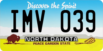 ND license plate IMV039