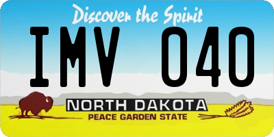 ND license plate IMV040