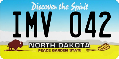 ND license plate IMV042