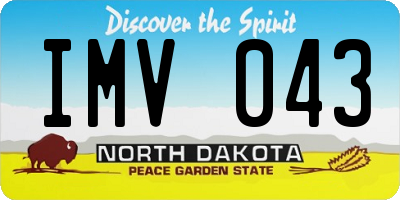 ND license plate IMV043
