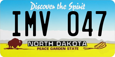 ND license plate IMV047