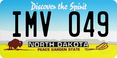 ND license plate IMV049